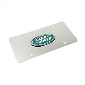 Land Rover Logo License Plate Polished Silver Background