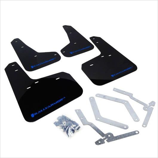 Rally Armor UR Mud Flaps Black with Blue Logo Focus (2013+)