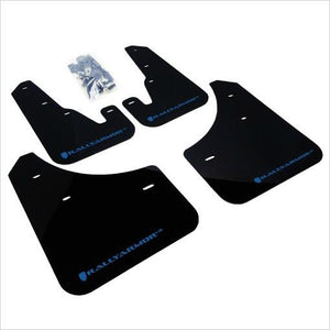 Rally Armor UR Mud Flaps Black with Blue Logo Mazda3 Speed3 (2004-2009)