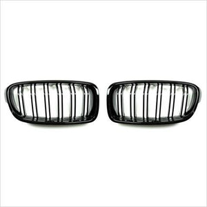 Autotecknic Gloss Black Dual Slat Kidney Grilles BMW F30