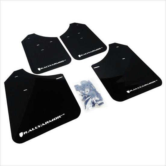 Rally Armor UR Mud Flaps Black with White Logo WRX / STI (2002-2007)