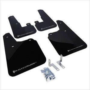 Rally Armor UR Mud Flaps Black with Silver Logo Outback (2010-2014)