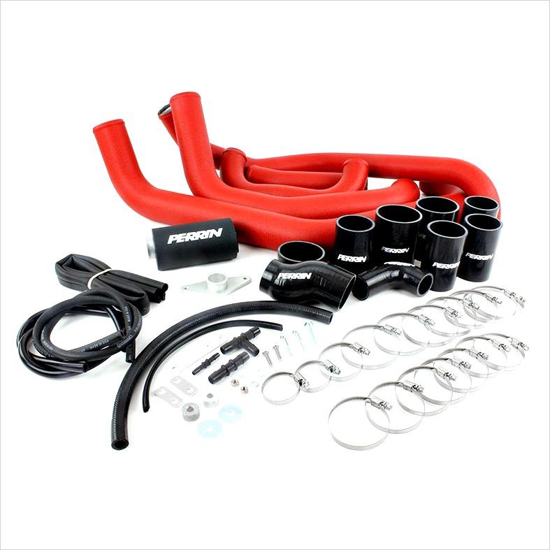 Perrin Boost Tube Kit Red Piping Black Couplers WRX / STI (2002-2007)