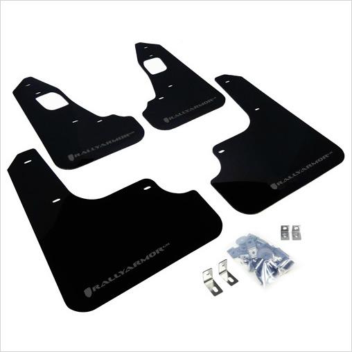 Rally Armor UR Mud Flaps Black with Grey Logo EVO X