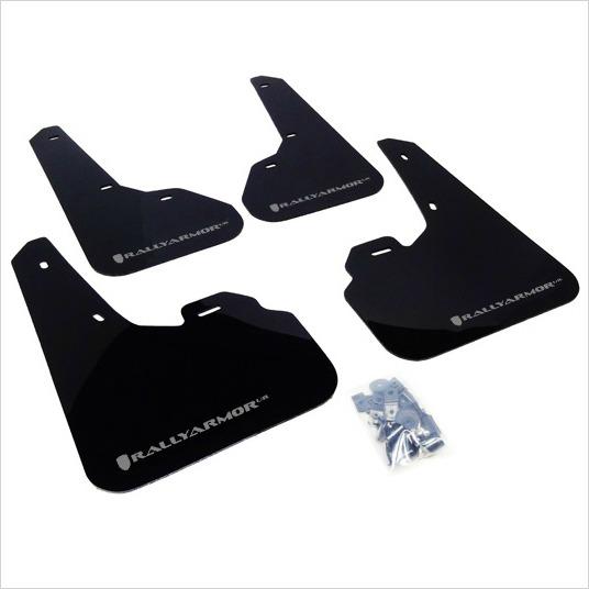 Rally Armor UR Mud Flaps Black with Silver Logo Mazda3 Speed3 (2010-2013)