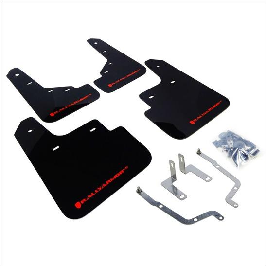 Rally Armor UR Mud Flaps Black with Red Logo Mazda3 (2014+)